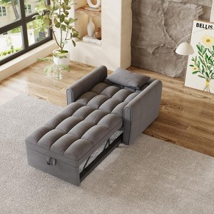 KWPZQEB 3-in-1 Foldable Sofa Bed, Pull Out Loveseat Sleeper Sofa, Cushioned Sofa with Adjustable Back, Recliner Sofa Bed with Pillow, Futon Sofa - 1 of 4