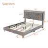 Queen Size(83.7 x 64 x 44.5 inches) Bed Frame, Tufted Headboard, Adjustable LED Lights, Metal Feets, Velvet Upholstered Platform Bed - 3 of 4