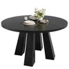 Round Dining Table for 4-6, 47" Wood Kitchen Dinner Table with Sturdy Base Pedestal for Living Room, Apartment - 2 of 4