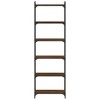 vidaXL 6-Tier Brown Oak Bookcase - Engineered Wood Freestanding Shelf with Metal Frame - 4 of 4