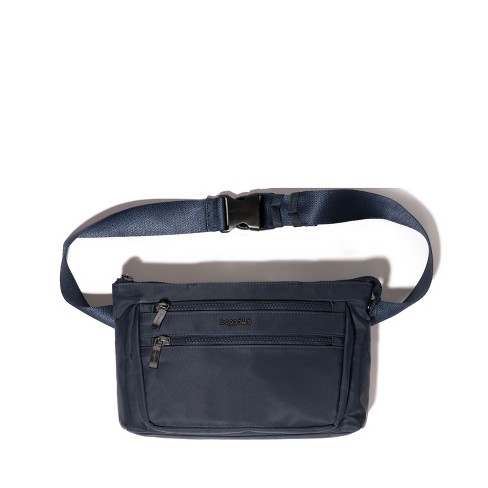 Baggallini Pocket Belt Bag Waist Pack and Crossbody French Navy Twill