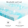 INFURNIC Mattresses Memory Foam Cooling Gel 2 Inches Mattress Bed Topper For Back Pain, Breathable And Skin Friendly, White And Blue, 74"*54"*2" - 4 of 4