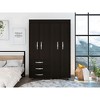 NicBex Armoire Wardrobe Closet Storage Cabinet with Doors & Drawer for Bedroom, Black - 2 of 4
