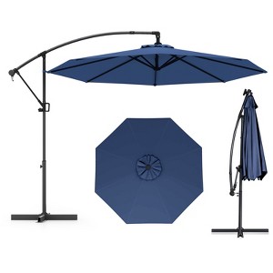 Tangkula 10 FT Patio Offset Umbrella w/ X-shaped Base Infinite Tile & 360° Rotation - 1 of 4