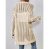 Womens Above Knee Cardigan Fall Sweater Open Front Ribbed Long Sleeve Lightweight Sweater Longline Cardigan - 2 of 4