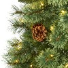 5ft. Pine Artificial Christmas Tree with 200 Clear LED Lights & Pine Cones – Natural Holiday X-Mas Glow - 3 of 4