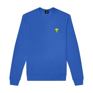 Dalix Alien Embroidered Fleece Crewneck Long Sleeve Sweatshirt Mens - 1 of 4