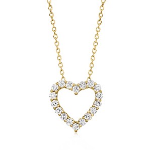 Ross-Simons 0.50 ct. t.w. Lab-Grown Diamond Heart Pendant Necklace in 18kt Gold Over Sterling - 1 of 3