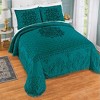 Collections Etc Cecilia Textured Chenille Fringe Border Bedspread - 2 of 3