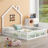 Full Size Wood House Platform Bed with Guardrail - 2 of 4