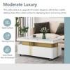 LOVMOR 39.30"Contemporary Coffee Table with Faux Marble Top,Black - 3 of 4
