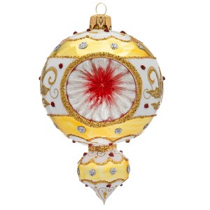 Miss Christmas 5.0 Inch Pc Chatham  Reflector Drop In White & Gold Christmas Tree Ornament , Christmas Decor Holiday Christmas Decorations (1PC) - 1 of 4