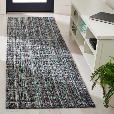 Handmade Abstract Gray Wool Square Area Rug - 4' x 6'