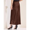 INSPIRE CHIC Women's Satin High Waist Drawstring Cocktail Wedding Maxi Skirt - 4 of 4
