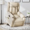 vidaXL Stand Up Massage Recliner - Electric Power Lift, Manual Tilt, Vibration, Cream Fabric, Comfortable Foam-Filled Living Room Armchair - 2 of 4