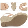 BLISSFUL STEP Women's Slingback Crisscross High Espadrille Wedge Heel Sandals - 3 of 4