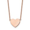 Chisel Stainless Steel Rose IP-plated Heart on a 16" Plus a 2" Ext. Cable Chain Necklace - 2 of 4