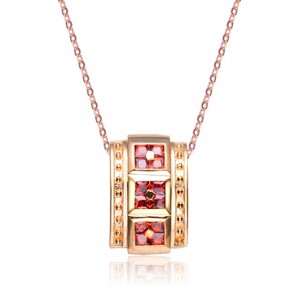 Guili Halloween Sterling Silver Red and Gold Cubic Zirconia and Gold Plating Clear Pendant - 1 of 2