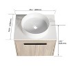NicBex Floating Bathroom Vanity with 4 Styles Ceramic Basin,Bathroom Sink Vanity with Soft Close Doors,Bathroom Sink Cabinet for Bathroom,Oak - 3 of 4