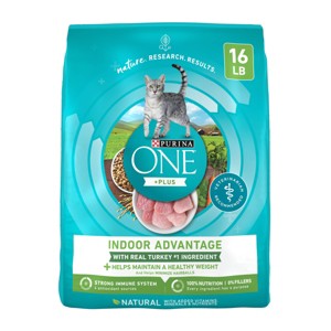 Purina ONE Indoor Advantage Natural Dry Cat Food with Turkey for Indoor Cats - 1 of 4