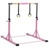 Gymnastics Kip Bar for Kids with Rings, 35.4'' - 59'' Adjustable Height Gymnastic Horizontal Training Bar, Gym Equipment For Home Training Exercise - 2 of 4