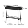 Bamboo and wood table with metal legs, suitable for storing items, plant flower racks - 3 of 4