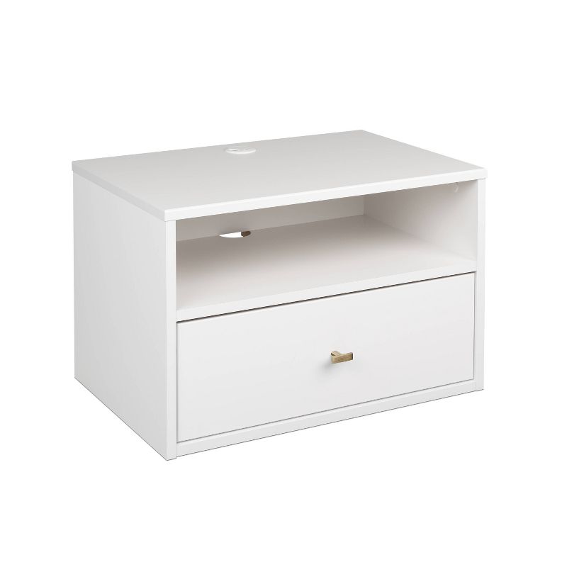 Floating 1 Drawer Nightstand with Open Shelf - Prepac, 5 of 18