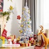 Costway 5ft Unlit Artificial Slim Pencil Christmas Tree with Metal Stand White - 2 of 4