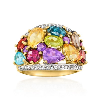 Ross-Simons 5.10 ct. t.w. Multi-Gemstone Ring in 18kt Gold Over Sterling