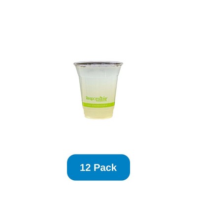 Responsible Products 9-10 oz Cold Cup Compostable Corn Plastic - Pack of 12