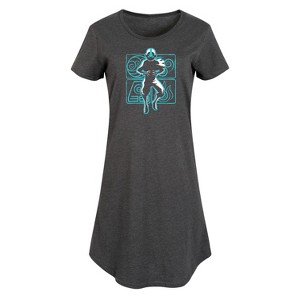 Women's Avatar: The Last Airbender Aang Airbending Graphic T-shirt Dress - Heather Charcoal - 4X - 1 of 4