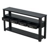 Sapphtopaz Vintage Console Table with 4 Drawers, 2-Shelf Entryway Sofa Table with Retro Handles, Modern Entryway Table with Storage - 3 of 4