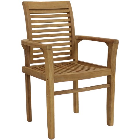 Solid Teak Outdoor Patio Armchair Sunnydaze Decor Target