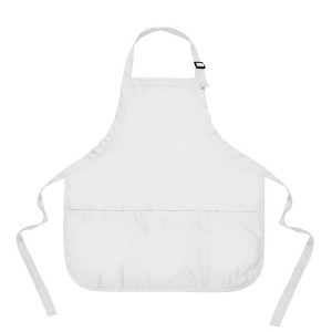 Dalix Waist Aprons Commercial Restaurant Home Bib Spun Poly Cotton Kitchen (3 Pockets) - 1 of 4