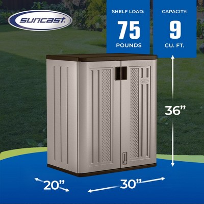 Gray Freestanding Lockable Resin Storage Cabinet with Adjustable Shelving