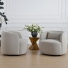KINWELL 34" Wide Boucle Fabric Upholstered Swivel Armchair (Set of 2) - 4 of 4