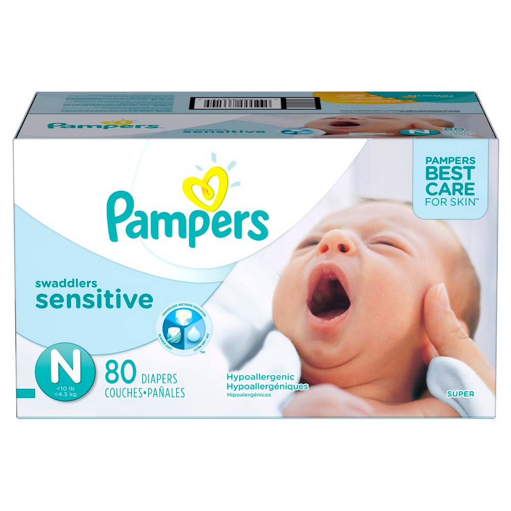 UPC 037000866145 product image for Pampers Swaddlers Sensitive Diapers Super Pack Size Newborn (80 Count) | upcitemdb.com