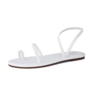 CUSHIONAIRE CHAI Women’s Strappy Sandals – Flat Sandals for Women, Comfortable Beach Sandals, Summer Slip-On Shoes, Casual Dressy Sandals - 1 of 4