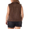 Agnes Orinda Women's Plus Size Winter Lapel Zipper Utility Motorcycle Faux Suede Sleeveless Fashion Vests - 4 of 4