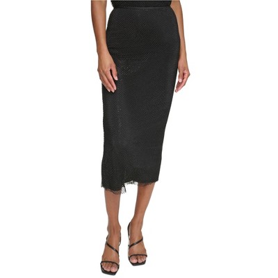 Calvin Klein Womens Crystal-Mesh A-line Skirt