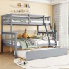 NicBex Twin Over Full Bunk Bed with Guardrail and Trundle,Rubber Wood Loft Bed with Ladder and Converts to 2 Twin Beds,Bunk Beds for Bedroom - 2 of 4