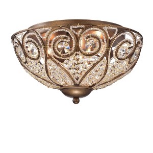 10" x 10" x 10" 3-Light Claire Pendant Brown - Warehouse Of Tiffany: ETL Listed, Metal, Antique-Bronze - 1 of 3
