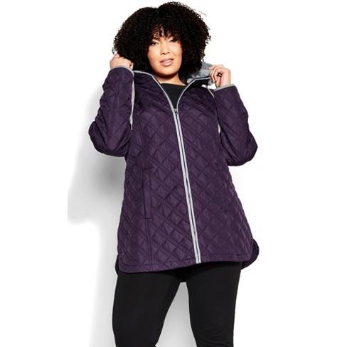 Plus size outlet long quilted coat