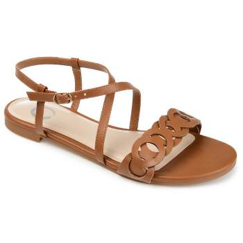 Journee Collection Womens Lavine Multi Strap Flat Sandals : Target
