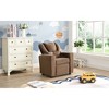Kids Recliner Chair with Cup Holder and Footrest, Upholstered Toddler Velvet Lounge Chair with Backrest and Headrest - 3 of 4