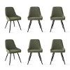 Set of 6 Modern Upholstered Dining Chairs, Armless Kitchen & Dining Room Chairs with Metal Legs and Comfortable Padded Seat-Maison Boucle - 2 of 4