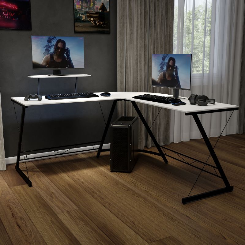 Flash Furniture L-Shaped Desk 71.5" Computer Corner Desk, Home Office Corner Desk, Gaming Desk, Space Saving, Easy to Assemble, 3 of 12