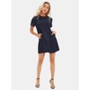 EXLURA Womens Summer Casual Short Sleeve Dress Crewneck Tshirt Dresses Pleated Aline Mini Dress 2025 Vacation Beach Sundress - 4 of 4