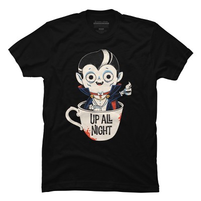 Men's Design By Humans Dracula and coffee By ppmid T-Shirt
