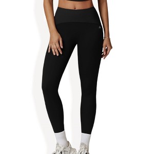 Anna-Kaci Active Women's High Waist Full Length Leggings with Ribbed Waistband - 1 of 4